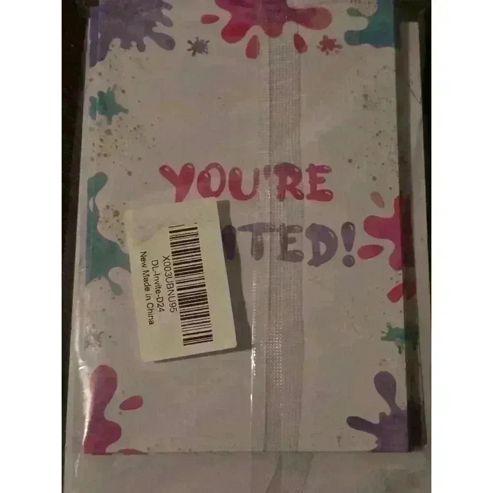 Unbranded Party Invitation Cards White Purple‎